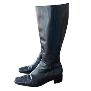 Coup d’État Vintage 90’s Y2K Black Leather Tall Boots  Slim Calf Sz 6.5